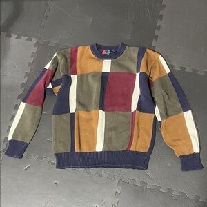 Multicolor Patchwork Crewneck Sweater